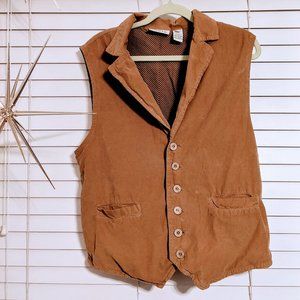 Orvis Tan Corduroy Vest Size Medium